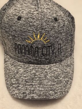 Panama City FL Embroidered Grey Sun Baseball Hat